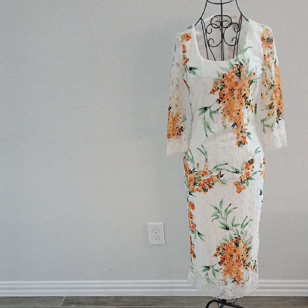 Eva Mendes for New York & Company Floral Long Sleeve Dress